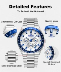 Reward 2026 Mens Luxury Wristwatch Solid Stainless Steel Band Waches RD813150M - 7 Image