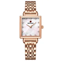 REWARD RD21041L Luxury Square Case Women Watch Mother of Pearl Dial Diamond Hour Markers Quartz Dress Watch Wholesale - 7 Image