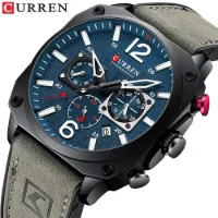 Factory Direct CURREN 8398 Men's Chronograph Leather Watch - Ready to Ship - 1 Image