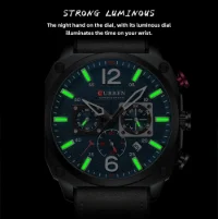 Factory Direct CURREN 8398 Men's Chronograph Leather Watch - Ready to Ship - 3 Image