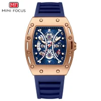 Wholesale MINI FOCUS MF0420G Men's Tonneau Quartz Watch – Curved Crystal Skeleton Dial Sport Watch Supplier - 3 Image
