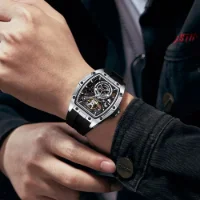 MINI FOCUS MF0603G Steel Skeleton Automatic Mechanical Mens Watch - 5 Image