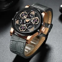 Bulk Mini Focus MF0249G Skeleton Men Quartz Watch Leather Ready to Ship Best Price - 5 Image