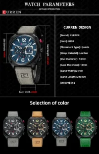 Factory Direct CURREN 8398 Men's Chronograph Leather Watch - Ready to Ship - 5 Image