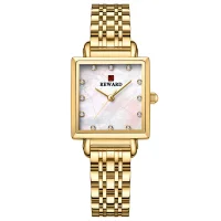 REWARD RD21041L Luxury Square Case Women Watch Mother of Pearl Dial Diamond Hour Markers Quartz Dress Watch Wholesale - 1 Image