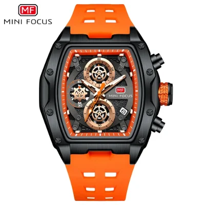 Mini Focus MF0473G Wine Barrel Men's Watch Curved Mirror Gradient