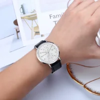 MINI FOCUS MF0052G Curved Glass Leather Quartz Men Watch Wholesale Supplier - 3 Image