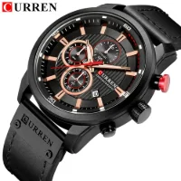 Curren 8291 Original Quartz Waterproof Mens Watch Leather Strap - 1 Image