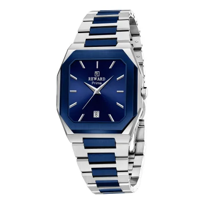 REWARD Men's RD613151M Ultra-Thin Square Quartz Watch 30M Water Resistant