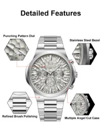 REWARD Men's Honeycomb Chronograph Stainless Steel Watch RD813050M - 1 Image