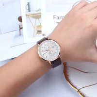 MINI FOCUS MF0052G Curved Glass Leather Quartz Men Watch Wholesale Supplier - 5 Image