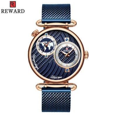 REWARD RD62002M Men's Luminous Auto Date Double Time Zone Watches