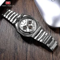 MINI FOCUS MF0601G Wholesale Men's Retro Quartz Watch-Luminous Pulsometer Chronograph Steel Band - 8 Image