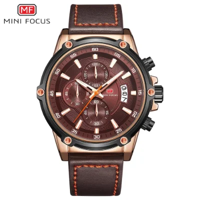 MF0175G MINI FOCUS Men's Fashion Quartz Watch | Leather Strap Date Chronograph Wholesale