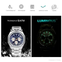 MINI FOCUS MF0601G Wholesale Men's Retro Quartz Watch-Luminous Pulsometer Chronograph Steel Band - 4 Image