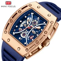 Wholesale MINI FOCUS MF0420G Men's Tonneau Quartz Watch – Curved Crystal Skeleton Dial Sport Watch Supplier - 1 Image