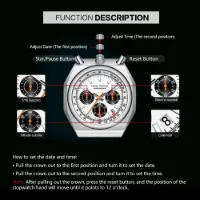 MINI FOCUS MF0601G Wholesale Men's Retro Quartz Watch-Luminous Pulsometer Chronograph Steel Band - 5 Image