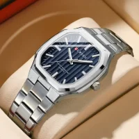 CURREN 8458 Men's Square Steel Band Quartz Watch Supplier - 2 Image